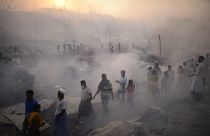 حريق كبير في مخيم بالوخالي للاجئين الروهينغا منطقة كوكس بازار، بنغلاديش، الأحد 5 مارس 2023