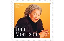 This image released by the USPS shows a forever stamp featuring Nobel laureate Toni Morrison.