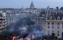 من المظاهرات في باريس الثلاثاء 7 آذار-مارس