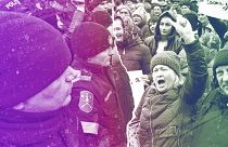 Scenes from the protests against the pro-Western government and low living standards, in Chisinau, February 2023