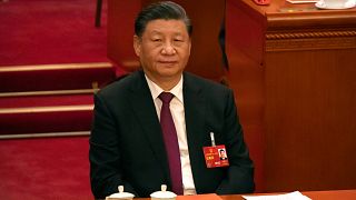 Le président chinois Xi Jinping assiste à une session de l'Assemblée nationale populaire (ANP) au palais de l'Assemblée du peuple à Pékin, le vendredi 10 mars 2023.