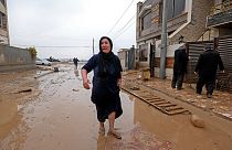 بعد السيول التي سببتها الأمطار الغزيرة شمال العراق، أربيل، 17 ديسمبر 2021
