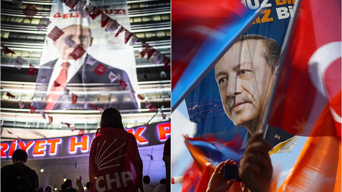 Kemal Kılıçdaroğlu ve Recep Tayyip Erdoğan . 2023 son seçim anketleri
