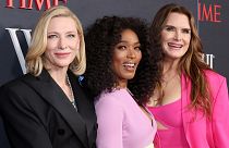 TIME Women of the Year nominees Cate Blanchett and Angela Bassett pose with Brooke Shields (R) at the Wednesday 8 March gala