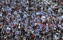 تظاهرات گسترده معترضان به اصلاحات قضایی پیشنهادی دولت نتانیاهو در اسرائیل