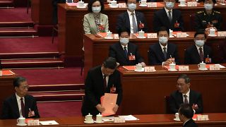 قاعة الشعب الكبرى في بكين خلال انتخاب شي لولاية جديدة