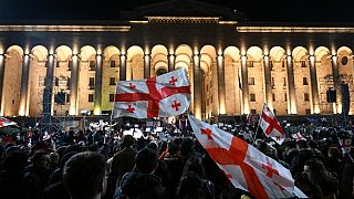 التظاهرات أمام البرلمان الجورجي