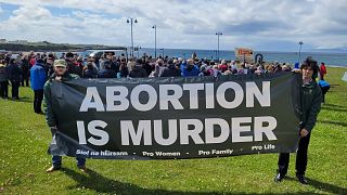 Niall McConnell at an anti-abortion protest.