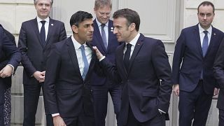 Le Premier ministre britannique Rishi Sunak reçu à Paris par le président français Emmanuel Macron, vendredi 10 mars 2023.