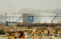 Storage tanks are seen at the North Jiddah bulk plant, an Aramco oil facility, in Jiddah, Saudi Arabia, on March 21, 2021