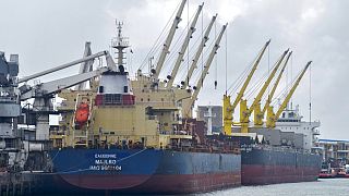 Φορτηγά πλοιά που μεταφέρουν σιτηρά από ουκρανικά λιμάνια στην Μομπάσα της Κένυας