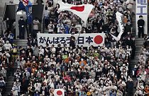 Japon sporseverler tribünde maske ile maçı izliyor (12 Mart)