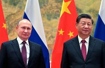 دیدار شی‌ جین‌پینگ، رئیس‌جمهوری چین و ولادیمیر پوتین، رئیس‌جمهوری روسیه در فوریه سال ۲۰۲۲ و پیش از جنگ اوکراین