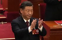 Hszi Csin-ping az Országos Népi Kongresszus záróceremóniáján március 13-án