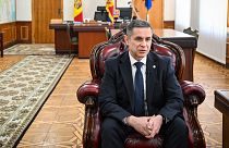Ministro da Defesa da Moldávia durante a entrevista com a France Press