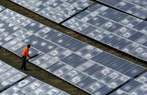Un champ de panneaux photovoltaïques en Espagne.