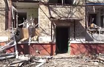 Βομβαρδισμένο κτίριο στο Κραματόρσκ