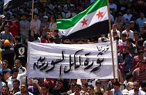 صورة من عام 2012 أثناء مظاهرة مناوئة لنظام السوري في إدلب 