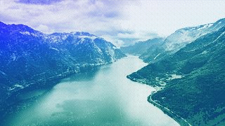 A drone view of a fjord in Norway, 2021