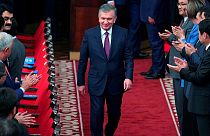 Шавкат Мирзиёев во время визита на саммит ШОС в Бишкеке, июнь 2019