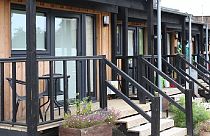 Modular housing units in Cambridge run by the homelessness charity Jimmy's.   -