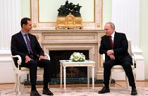 Suriye Devlet Başkanı Beşar Esad (solda), Rusya Devlet Başkanı Vladimir Putin