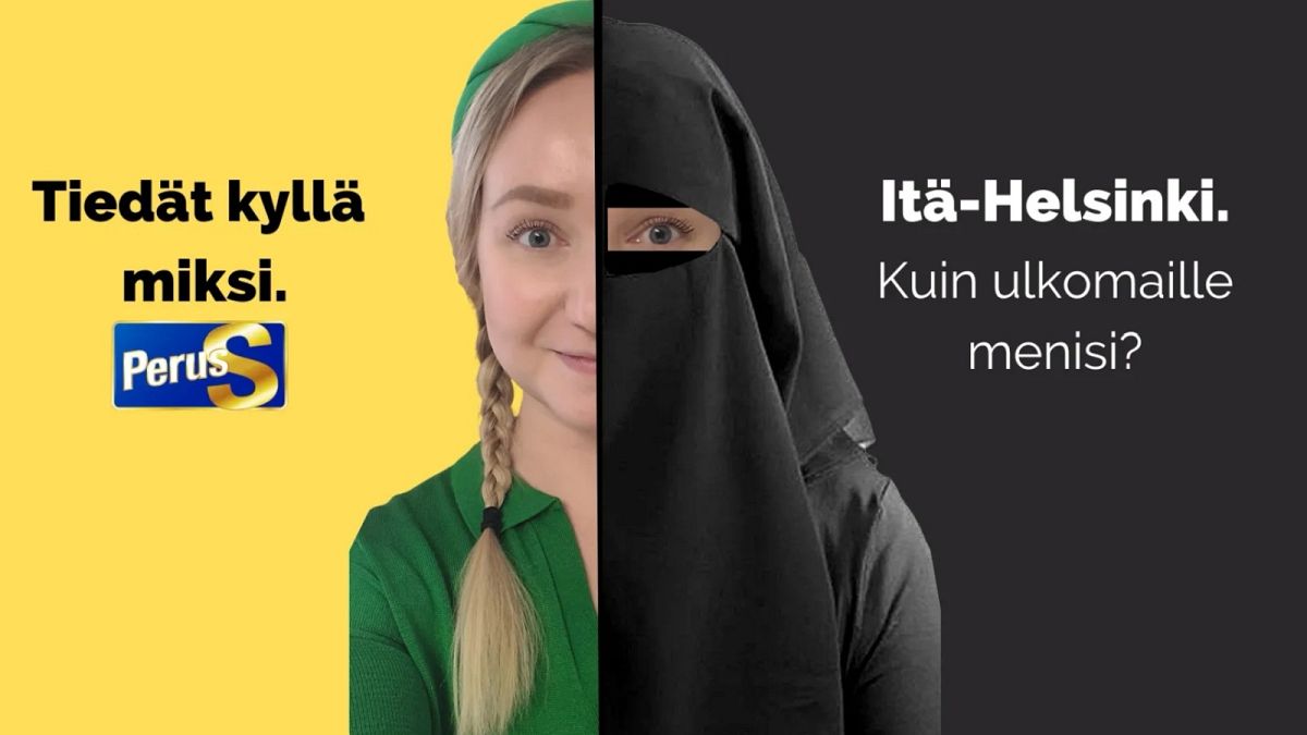 Image of campaign poster by Finns Party election candidate, March 2023