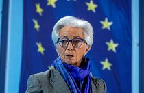 Presidente do Banco Central Europeu, Christine Lagarde, durante uma conferência de imprensa em Frankfurt, Alemanha