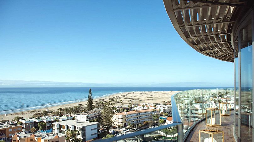 The view from Bohemia Suites and Spa panoramic restaurant in Playa del Ingles