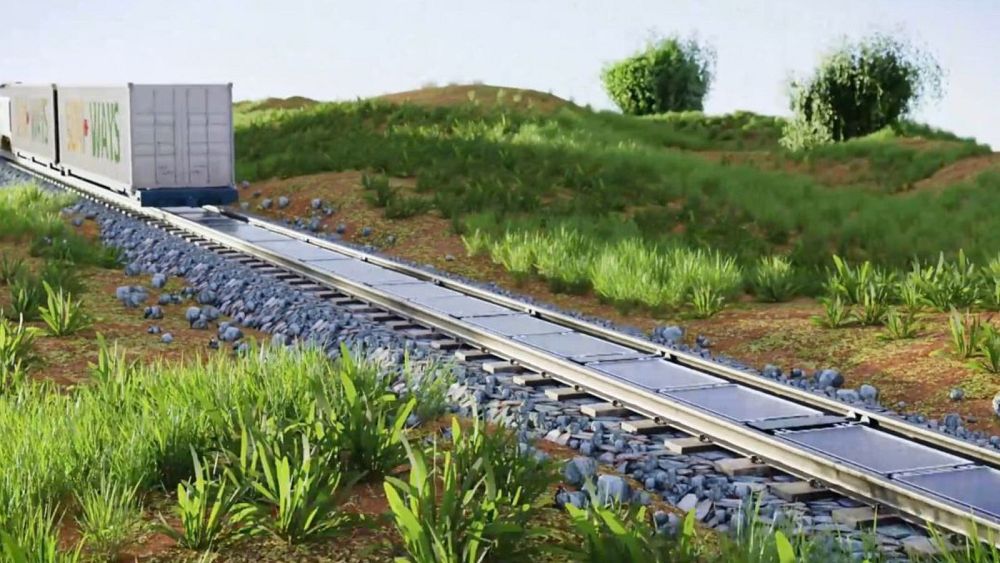 Solar panels could be installed in the spaces between railway tracks in world first