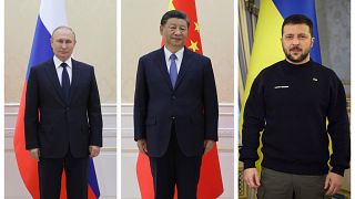 Rusya Devlet Başkanı Vladimir Putin, Çin Devlet Başkanı Şi Cinping, Ukrayna Cumhurbaşkanı Vladimir Zelenskiy