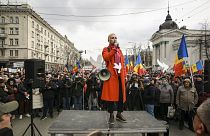 Az oroszbarát Shor párt kormányellenes tüntetése Chisinauban