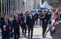 لحظة وصول رئيس وزراء كوسوفو ألبين كورتي