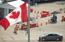 Grenzübergang in Niagara Falls in der kanadischen Provinz Ontario. Aufnahme aus dem August 21