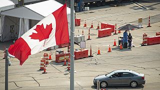Grenzübergang in Niagara Falls in der kanadischen Provinz Ontario. Aufnahme aus dem August 21