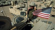 آلية أمريكية أثناء دخولها إلى العاصمة العراقية بغداد