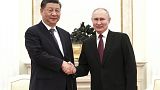 Xi-Jinping, presidente cinese (a sinistra), con l'omologo russo Vladimir Putin