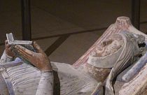 A tomb effigy of Eleanor of Aquitaine at Fontevraud Abbey in France