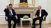 Le président chinois Xi Jinping a rencontré le président russe Vladimir Poutine au Kremlin, 20 mars 2023.