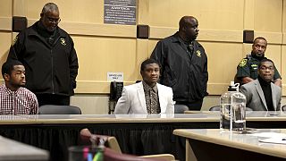 Dedrick Williams, left, Trayvon Newsome, center, and Michael Boatwright were found guilty of first-degree murder of XXXTentacion