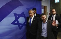  وزير المالية الإسرائيلي بتسلئيل سموطريتش بصحبة رئيس الوزراء الإسرائيلي بنيامين نتنياهو
