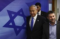 Israeli Prime Minister Benjamin Netanyahu and Finance Minister Bezalel Smotrich 
