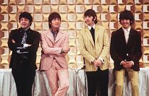  The Beatles, (L to R) Paul McCartney, John Lennon, Ringo Starr and George Harrison, holding a press conference in Tokyo at the start of their tour, 1966.