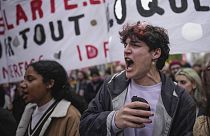 Протестующие против пенсионной реформы в Париже, 21 марта 2023