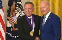 President Biden giving Bruce Springsteen the National Medal of Arts