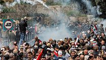 Un'immagine delle manifestazioni in Libano