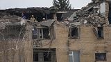 A missile slammed into an apartment building in the southeastern city of Zaporizhzhia