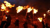 Fackelzug in Akre am kurdischen Newroz oder Nouruz