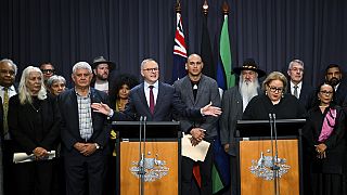 Avustralya Başbakanı Anthony Albanese, Canberra'daki Parlamento Binası'nda basın toplantısı düzenledi