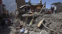 Las casas destruIdas por los corrimientos de tierra del ciclón Yaku